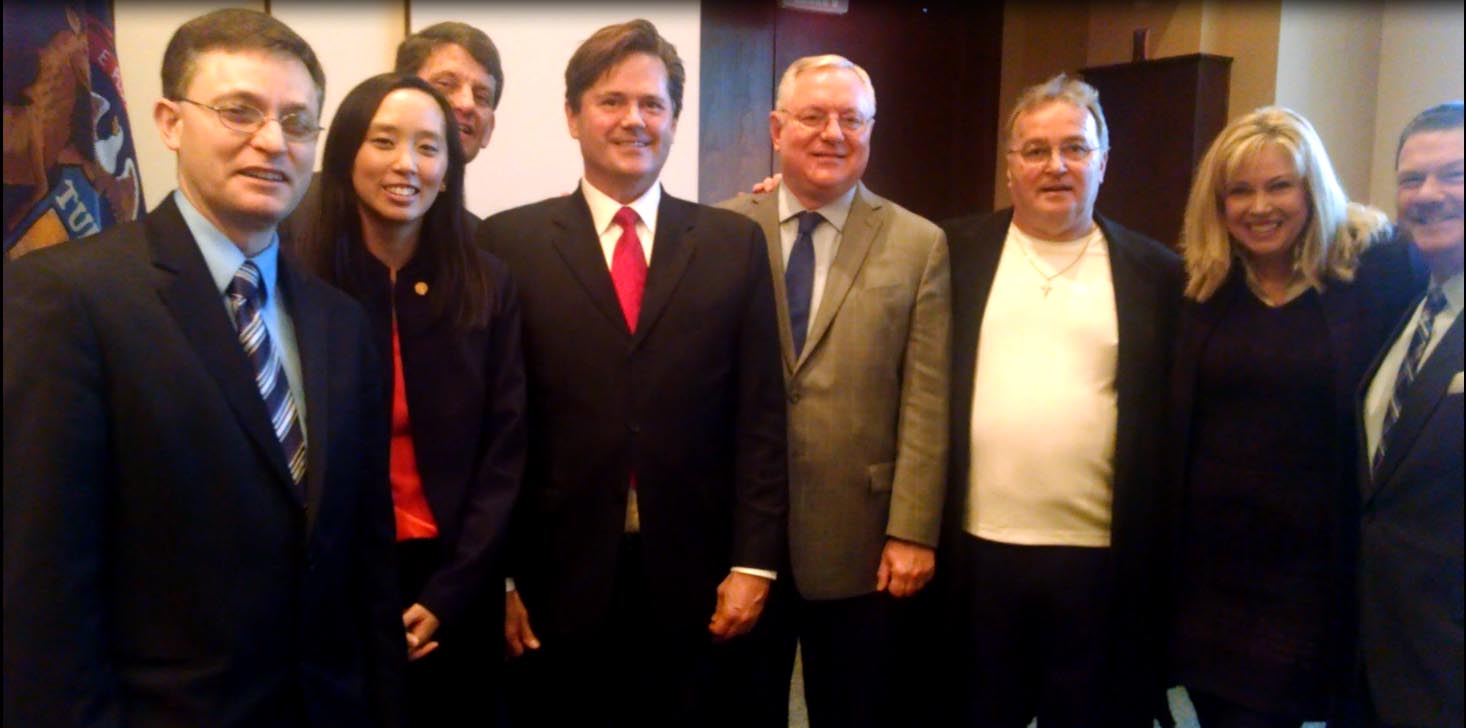 At Lansing State Capital with Rep. Martin Howrylak, Rep. Stephanie Chang, Sen. Steve Bieda, Sen. Rick Jones, Ken, and Sen. Tonya Schuitmaker